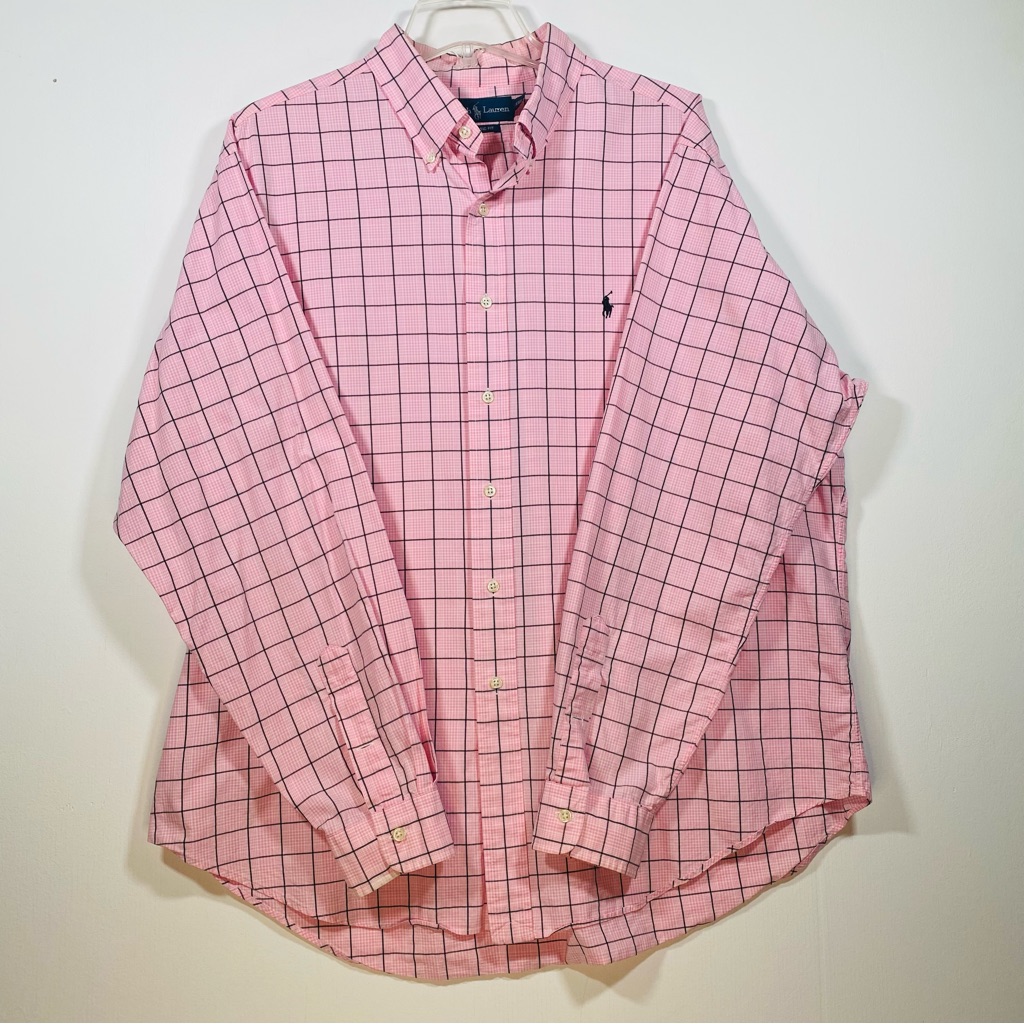Ralph Lauren Men’s Classic Fit Pink Long Sleeve Button Up Shirt Xxl